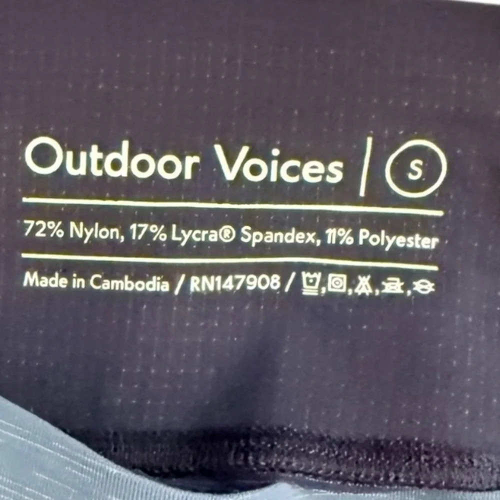 Outdoor Voices Womens Techsweat 7/8‎ Leggings S Blue Colorblock Yoga Activewear